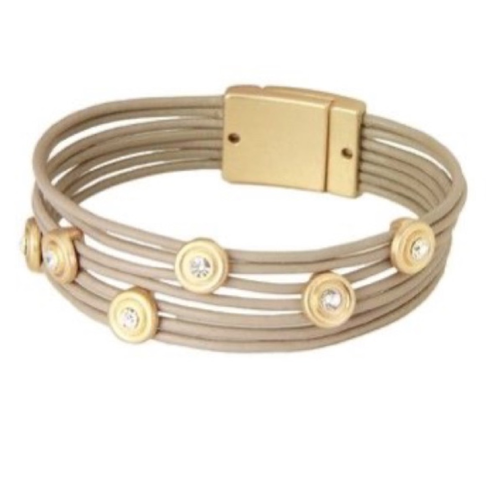 SAACHI | Leather Bracelet | Taupe |